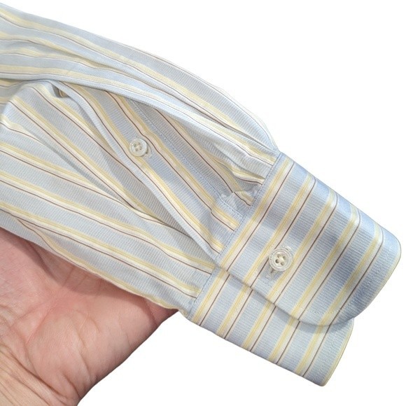 Ermenegildo Zegna Button Down Dress Shirt Portofino Comfort Size 39 - 15 1/2 - Picture 10 of 13